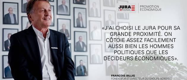 En vidéo, rencontrez François Billig, fondateur et CEO du Groupe Acrotec dont le siège est dans le canton du Jura.